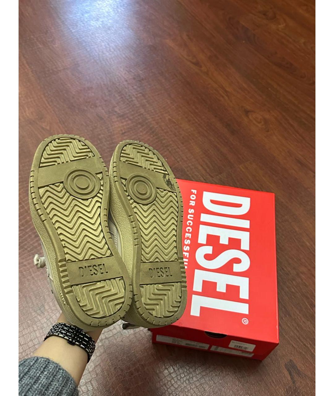 DIESEL Бежевые кожаные кеды, фото 6