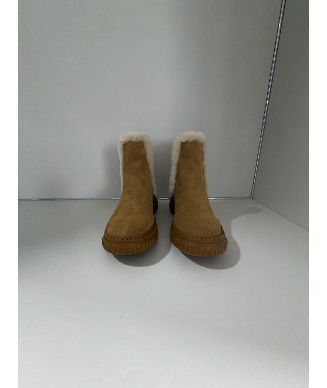 CHRISTIAN DIOR Коричневые замшевые ботинки, фото 2