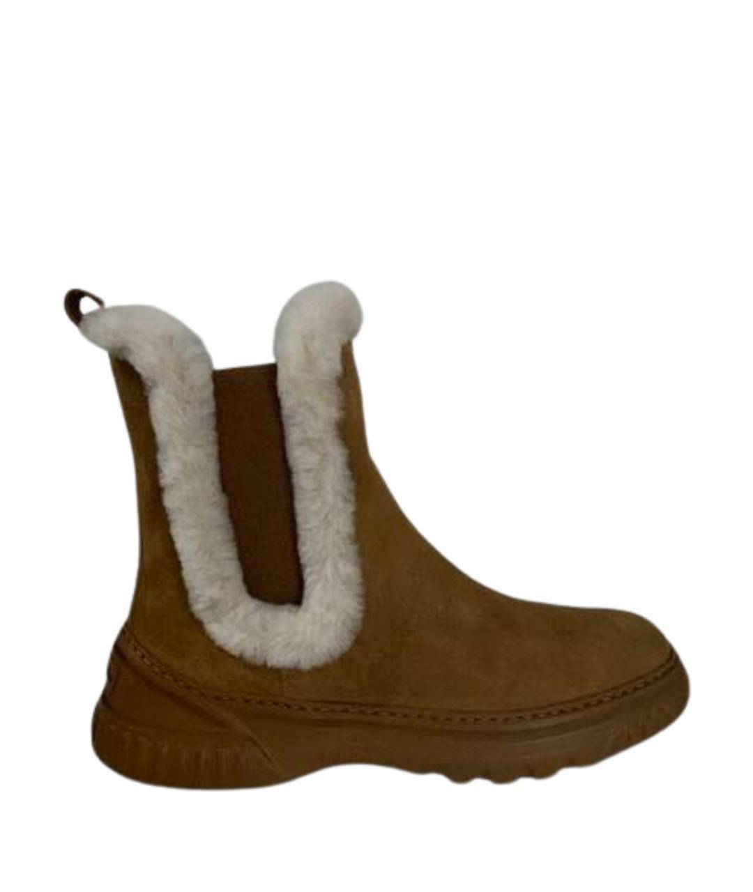 CHRISTIAN DIOR Коричневые замшевые ботинки, фото 1