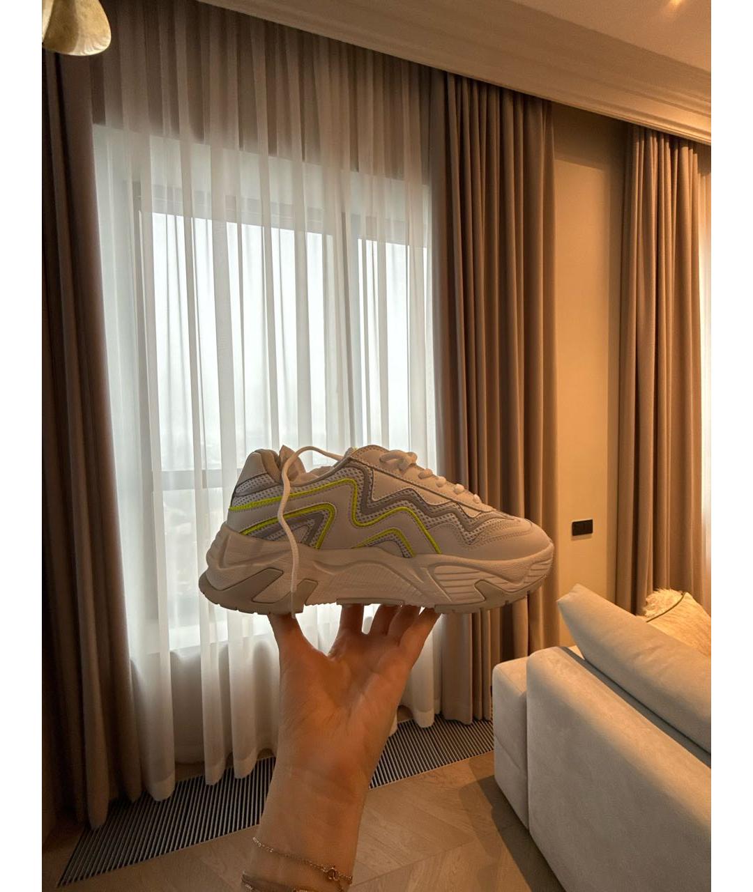 MSGM Белые кожаные кроссовки, фото 5