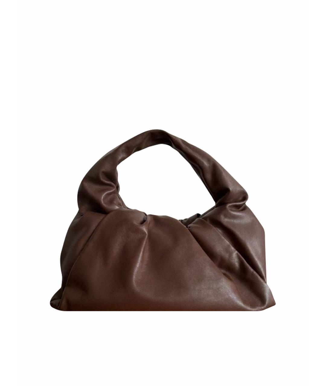 BOTTEGA VENETA Коричневая кожаная сумка с короткими ручками, фото 10