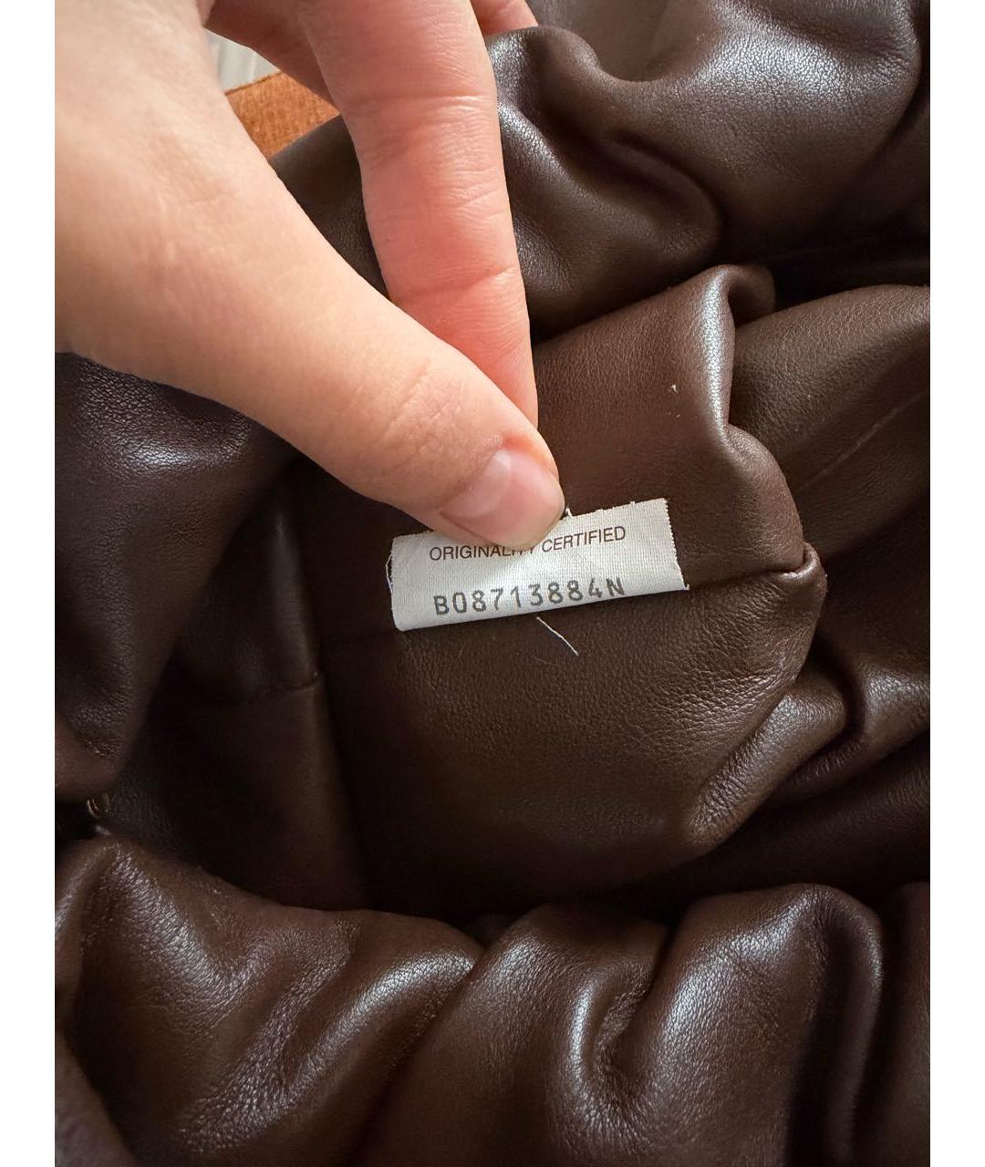 BOTTEGA VENETA Коричневая кожаная сумка с короткими ручками, фото 6