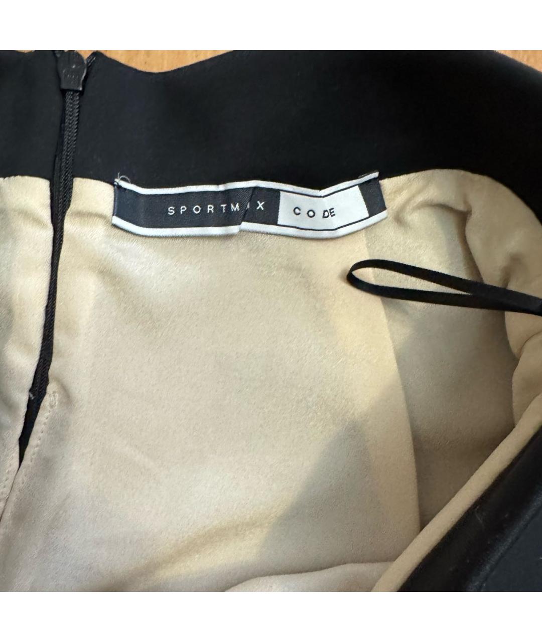 SPORT MAX CODE Черная полиэстеровая юбка мини, фото 3