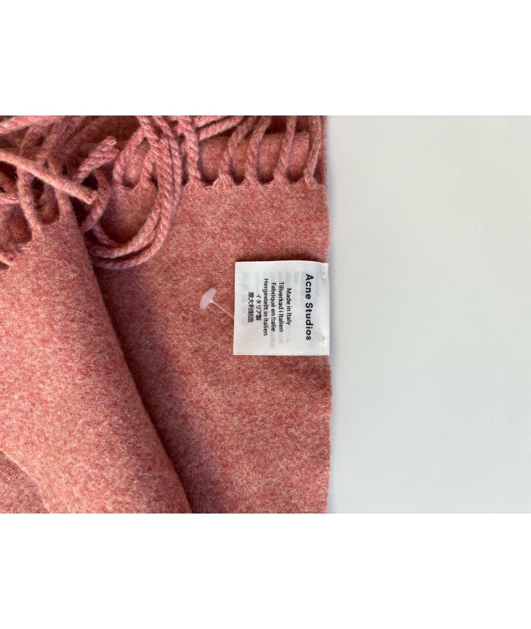 ACNE STUDIOS Коралловый шерстяной шарф, фото 4