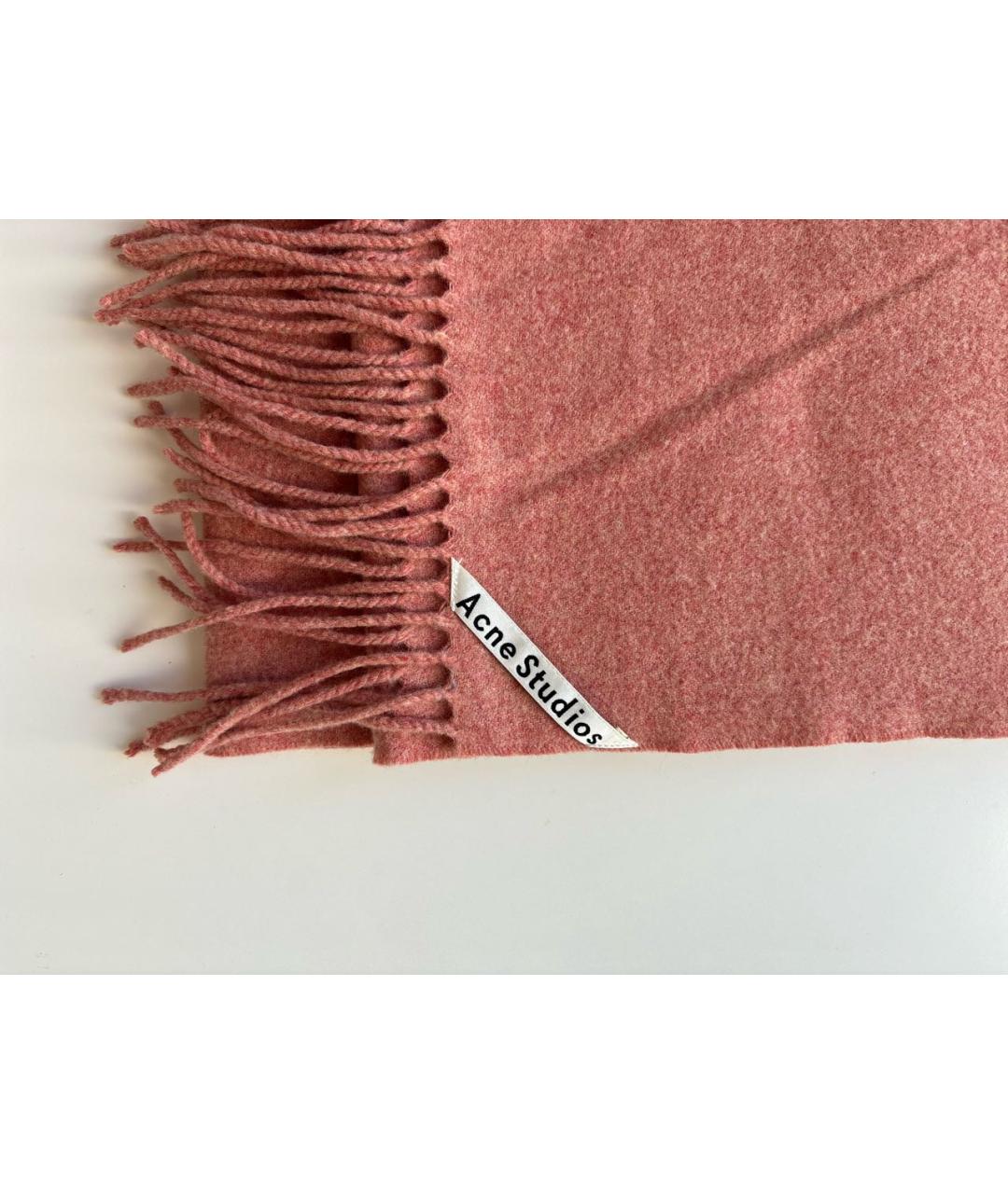 ACNE STUDIOS Коралловый шерстяной шарф, фото 3