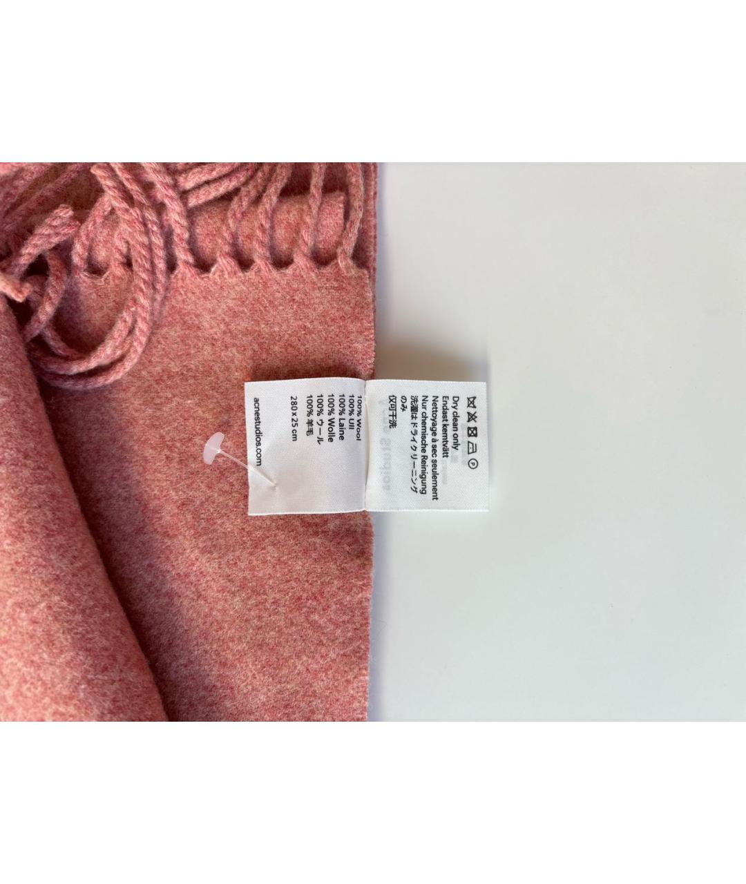 ACNE STUDIOS Коралловый шерстяной шарф, фото 5