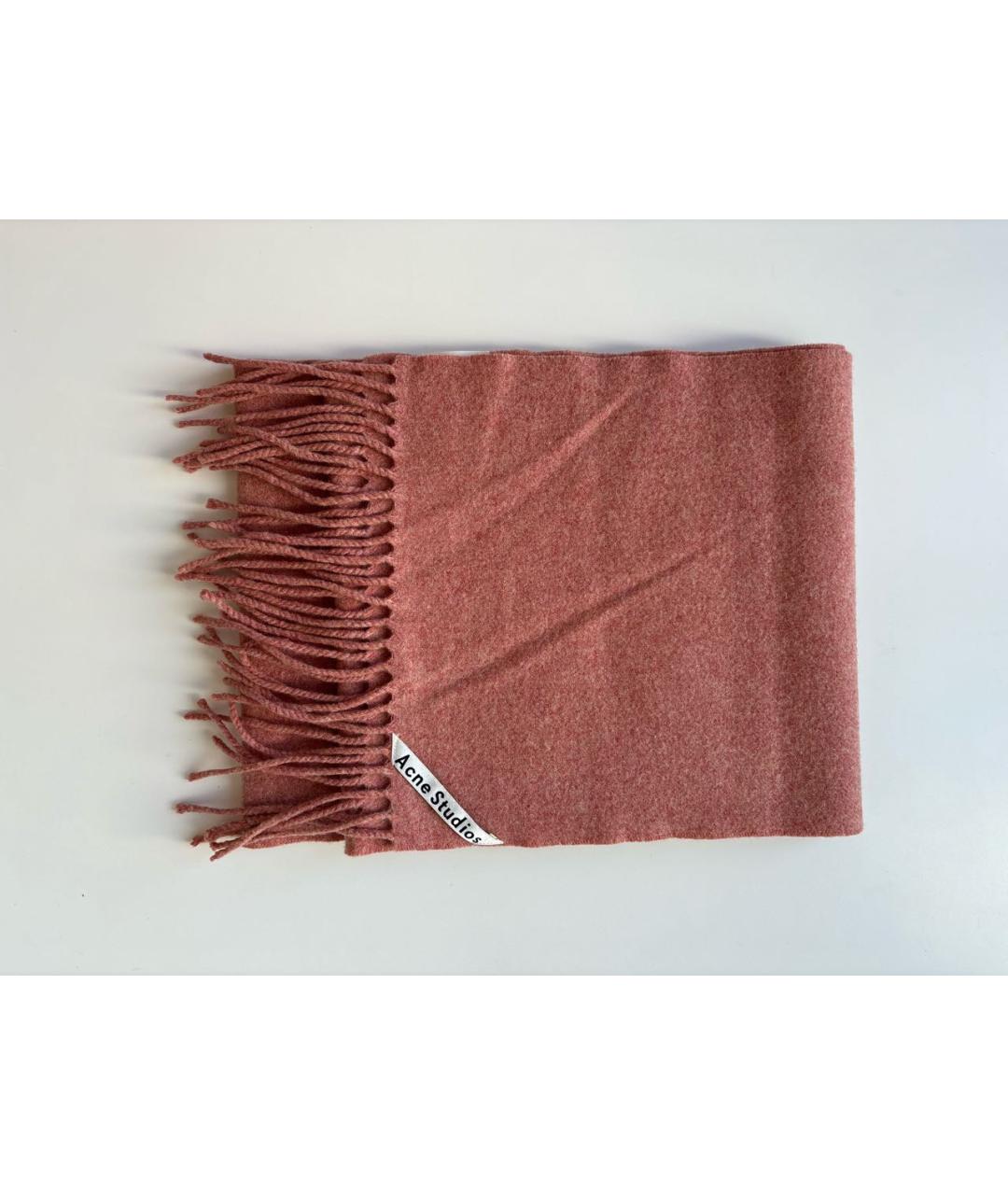 ACNE STUDIOS Коралловый шерстяной шарф, фото 6