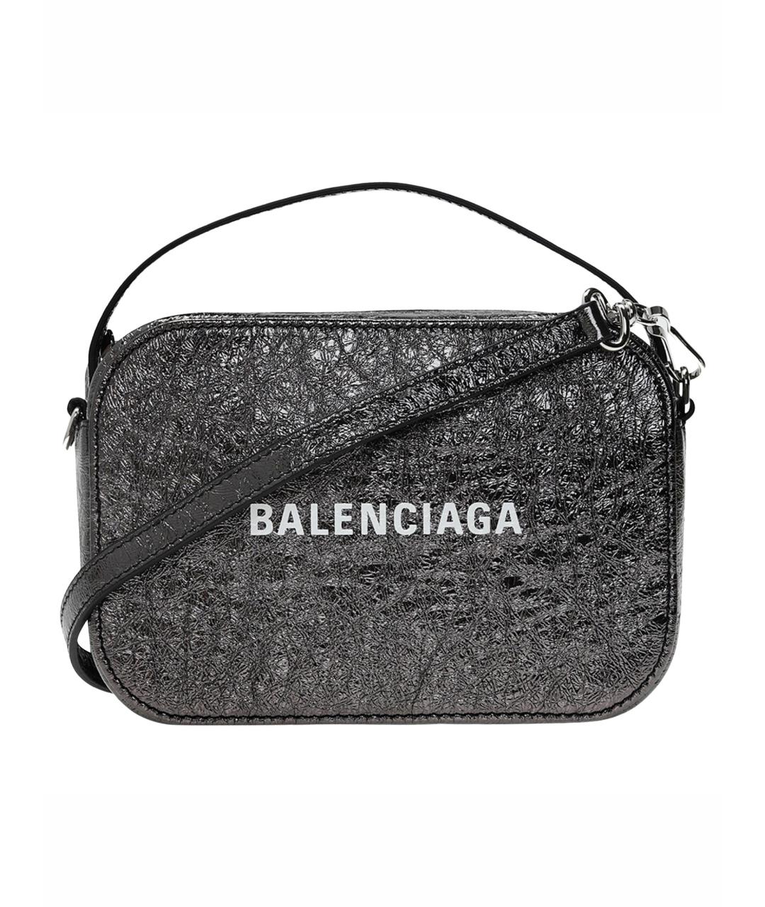 BALENCIAGA Серебряная кожаная сумка через плечо, фото 1