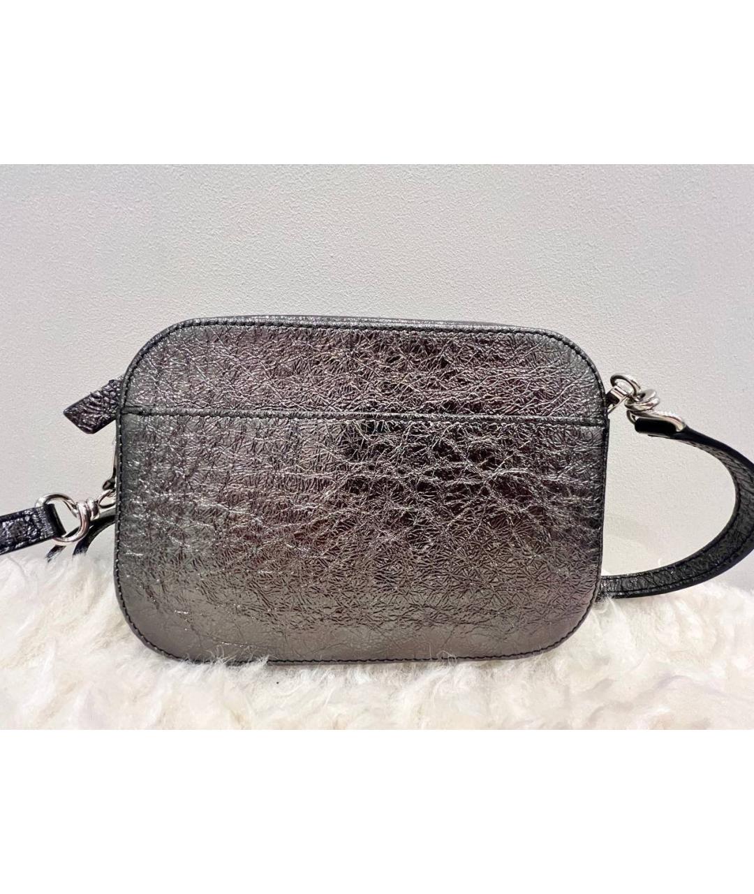 BALENCIAGA Серебряная кожаная сумка через плечо, фото 3