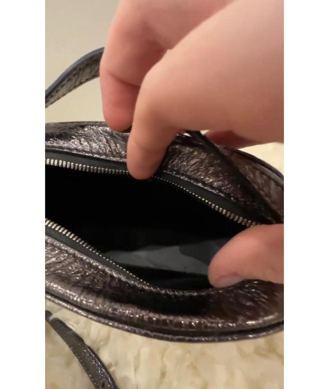 BALENCIAGA Серебряная кожаная сумка через плечо, фото 4