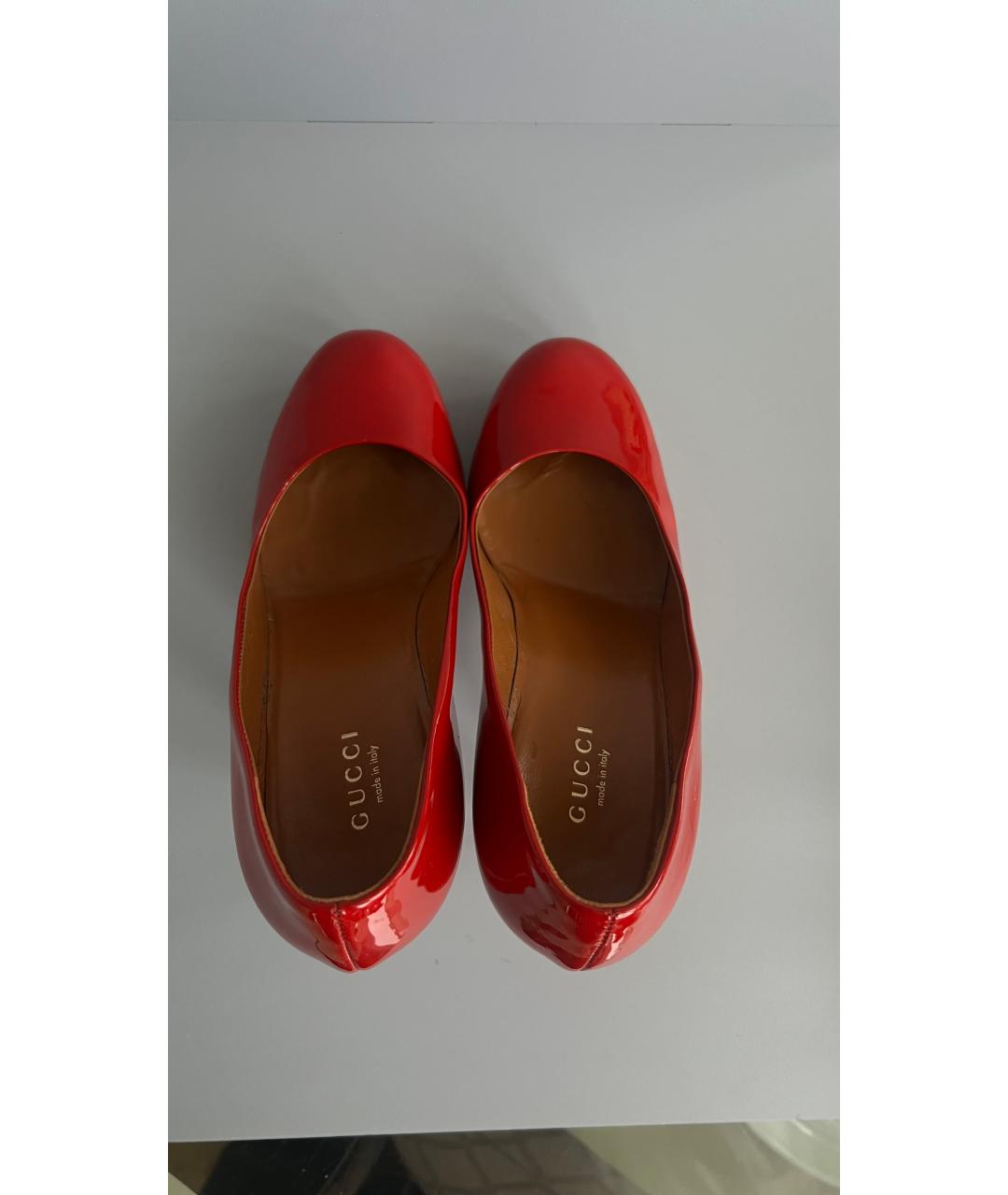 GUCCI Красные туфли из лакированной кожи, фото 3