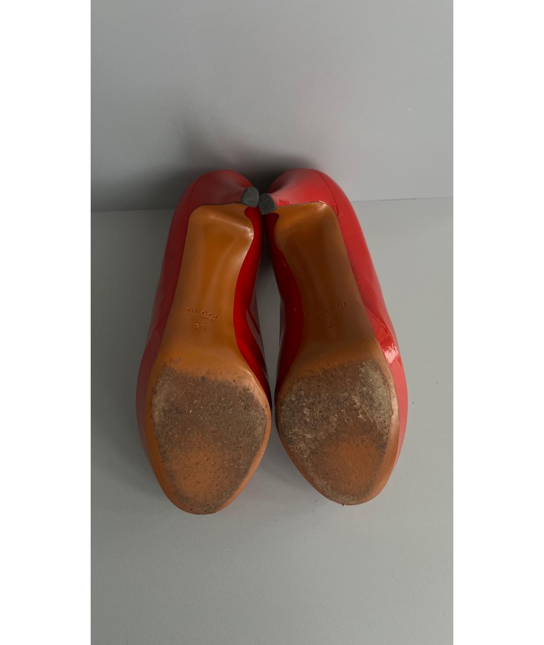 GUCCI Красные туфли из лакированной кожи, фото 5