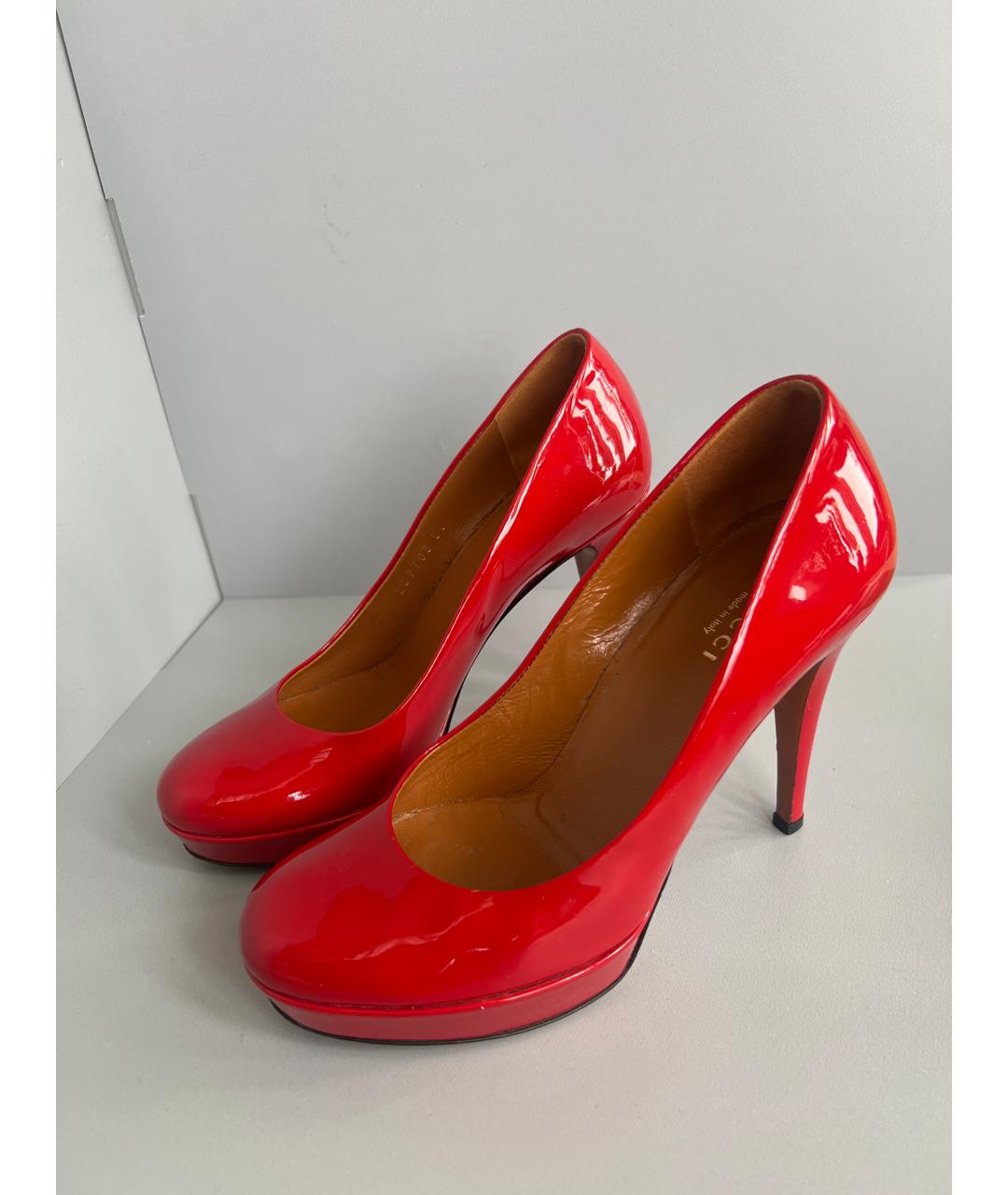 GUCCI Красные туфли из лакированной кожи, фото 6