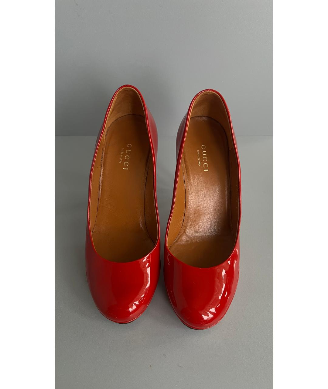 GUCCI Красные туфли из лакированной кожи, фото 2