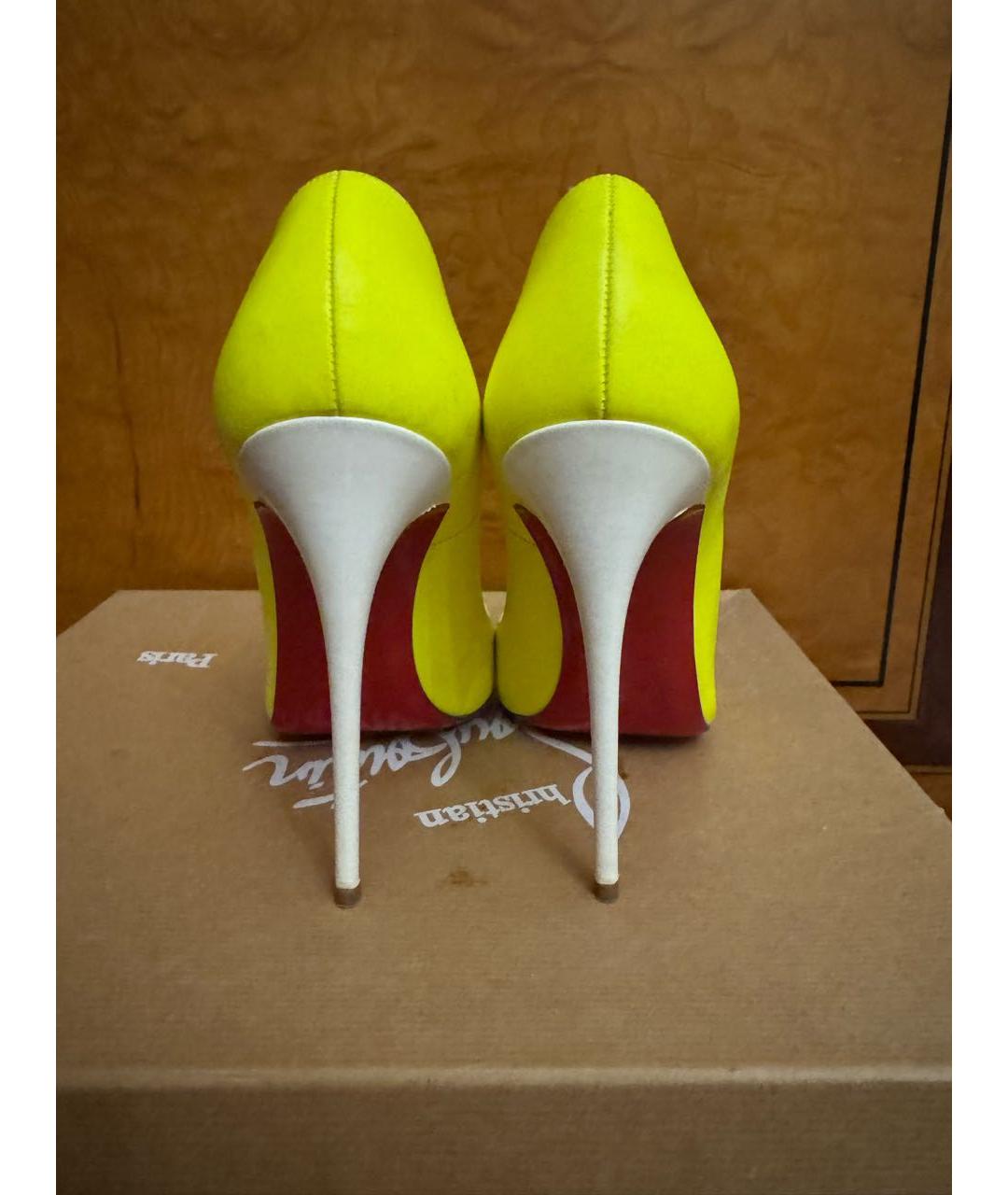 CHRISTIAN LOUBOUTIN Желтые кожаные туфли, фото 3