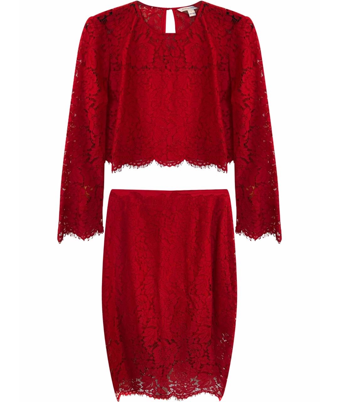 DIANE VON FURSTENBERG Красный хлопковый костюм с юбками, фото 1