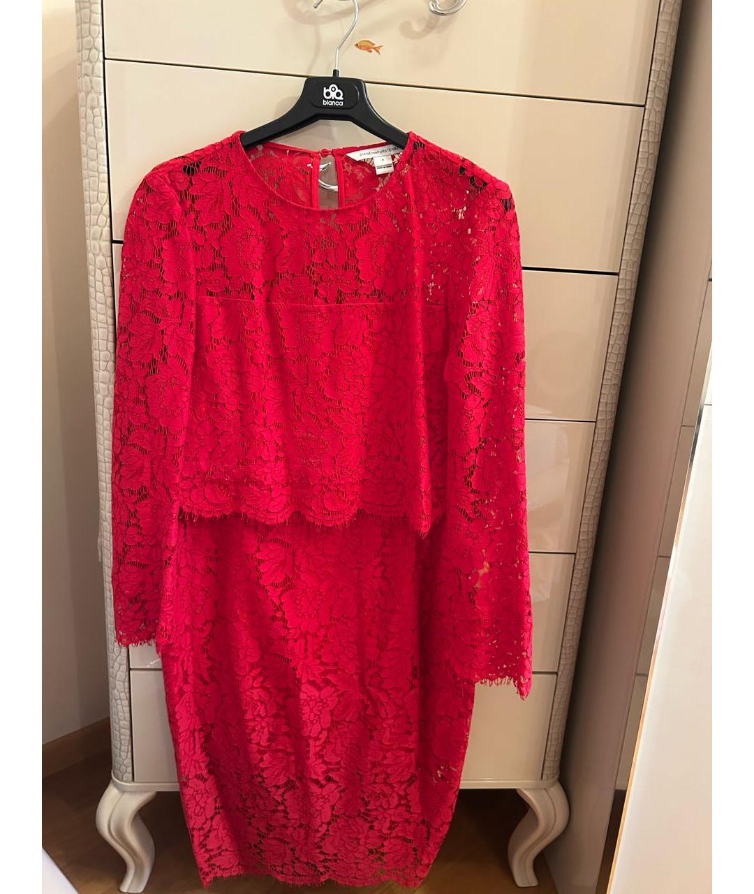 DIANE VON FURSTENBERG Красный хлопковый костюм с юбками, фото 4