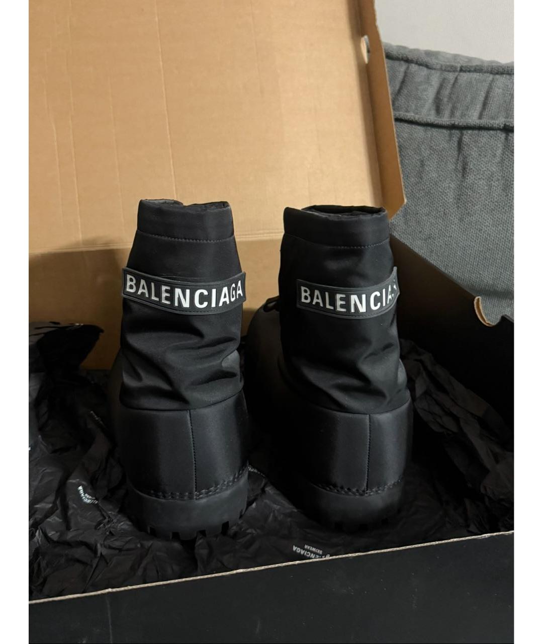 BALENCIAGA Черные текстильные ботинки, фото 5