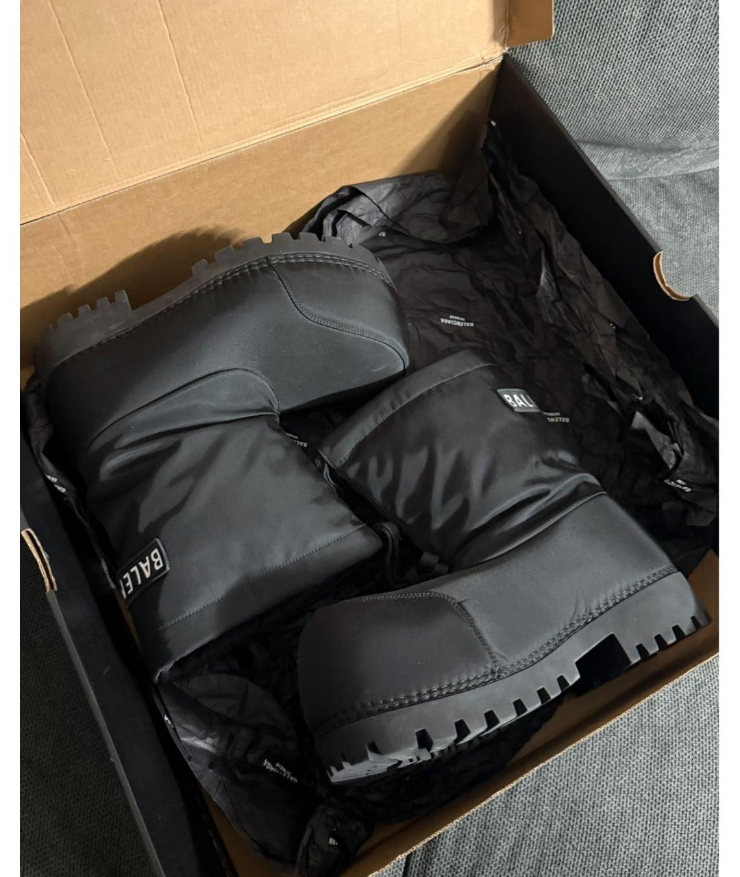 BALENCIAGA Черные текстильные ботинки, фото 4