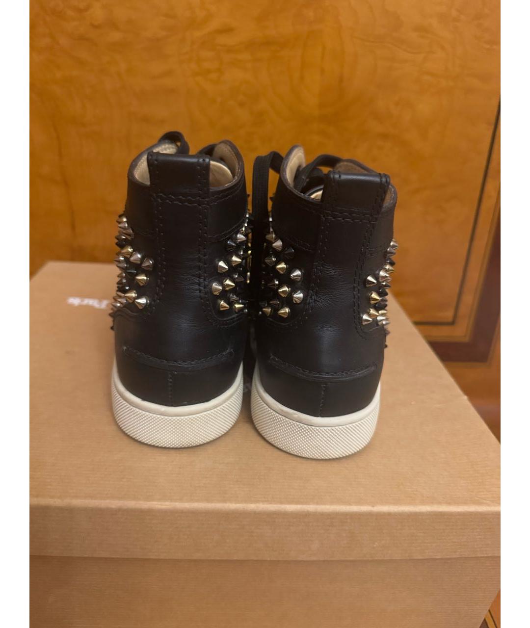 CHRISTIAN LOUBOUTIN Черные кожаные кеды, фото 3