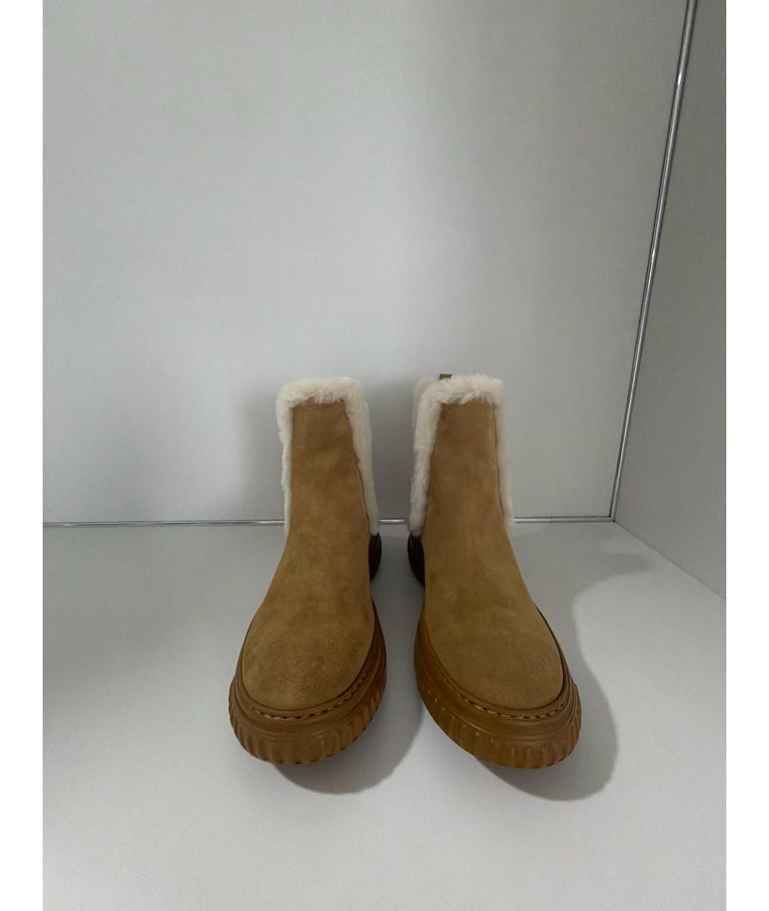 CHRISTIAN DIOR Коричневые замшевые ботинки, фото 2