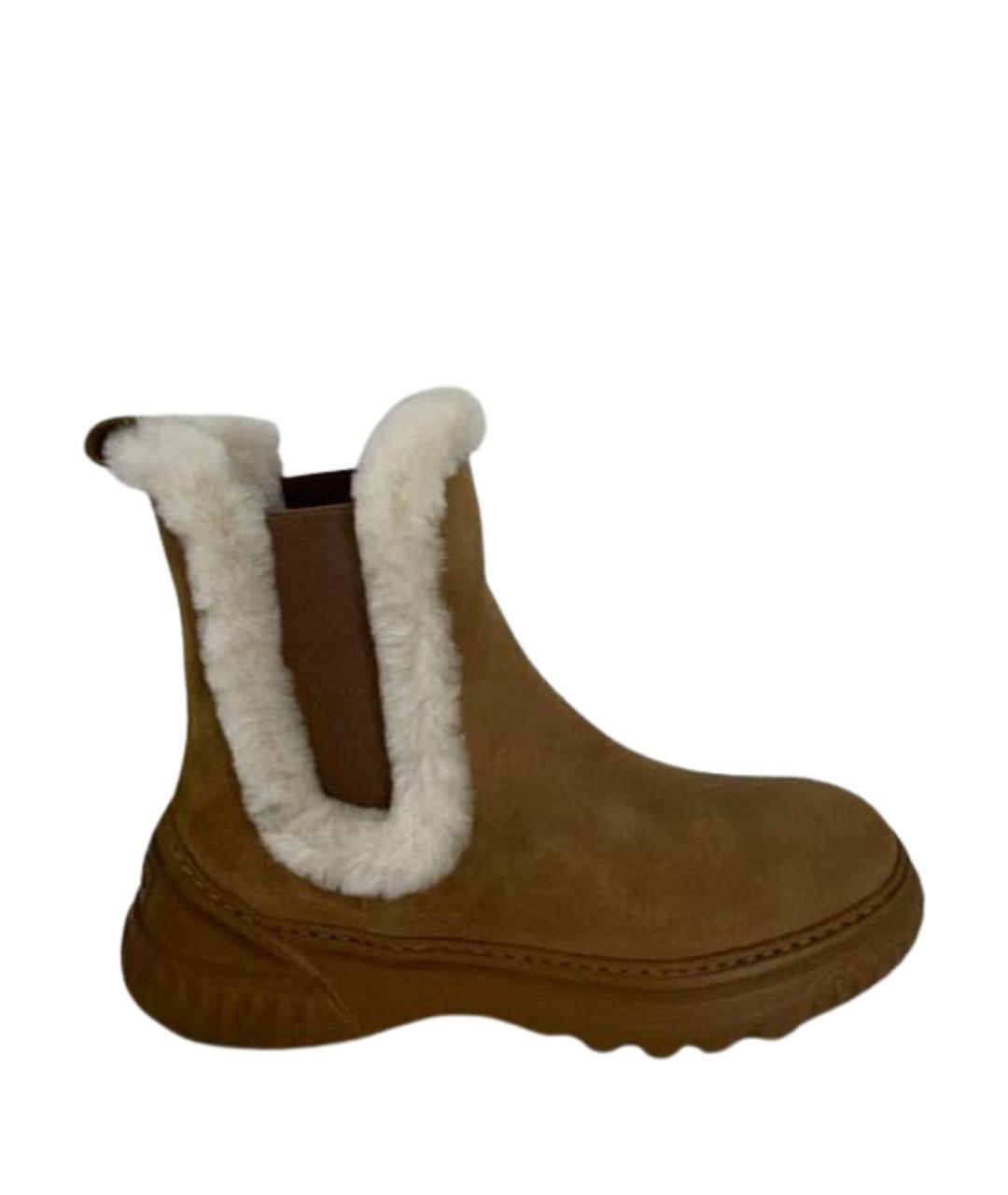 CHRISTIAN DIOR Коричневые замшевые ботинки, фото 1