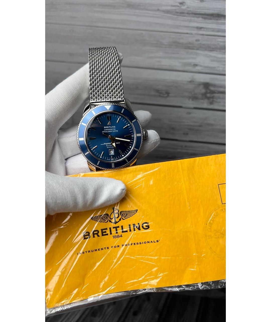 BREITLING Синие металлические часы, фото 2