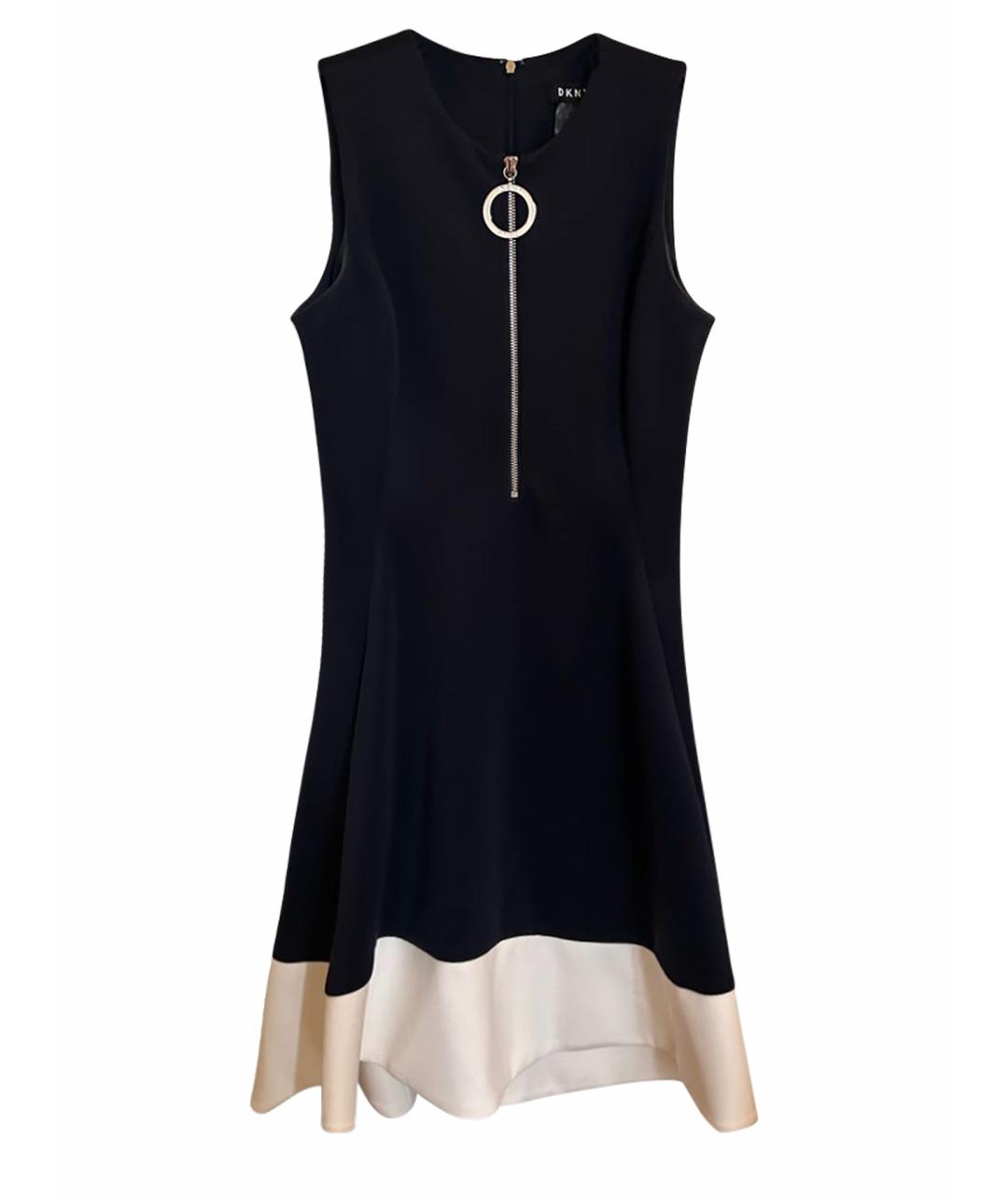 DKNY Темно-синее полиэстеровое коктейльное платье, фото 8