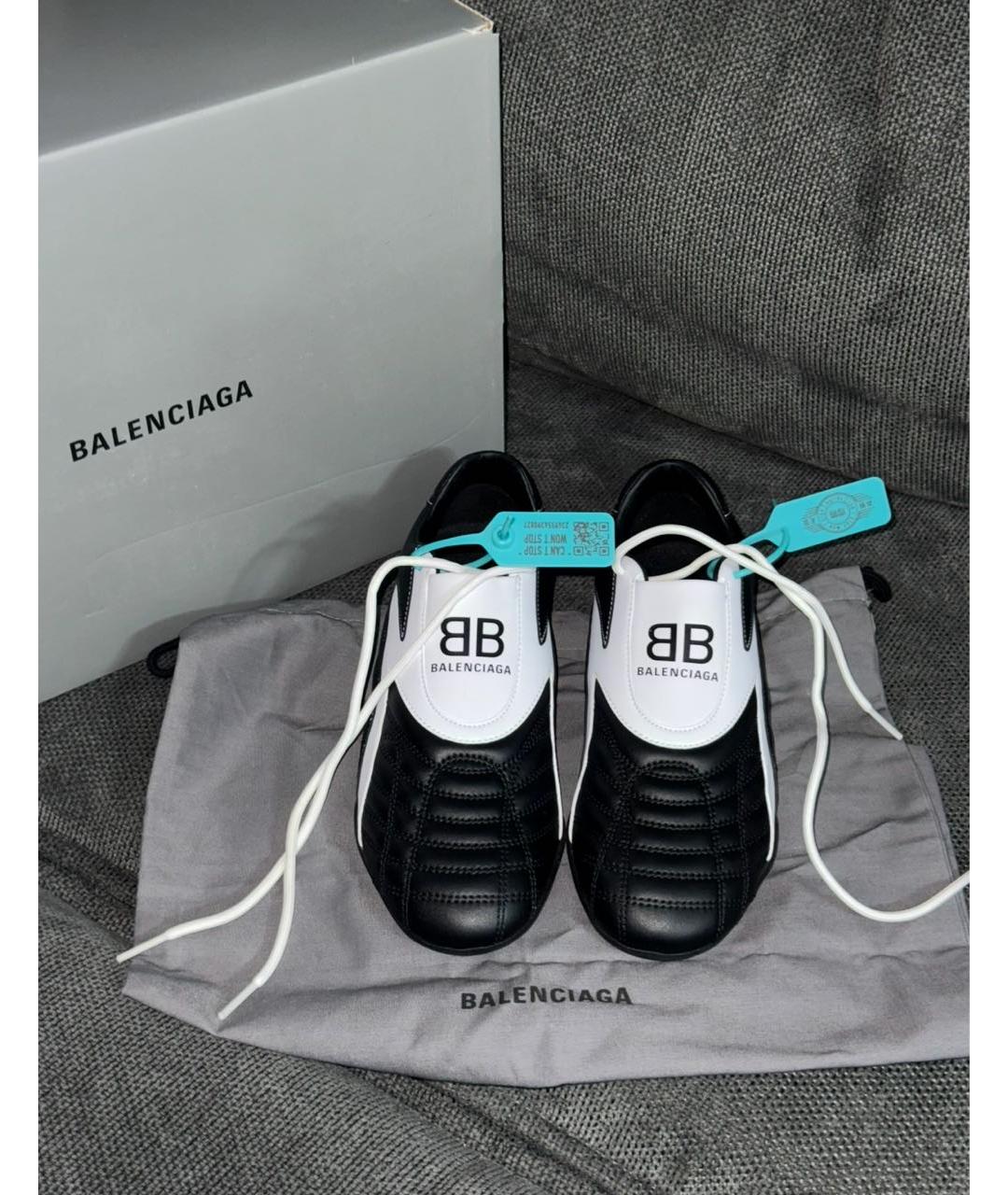 BALENCIAGA Черные кроссовки из искусственной кожи, фото 2