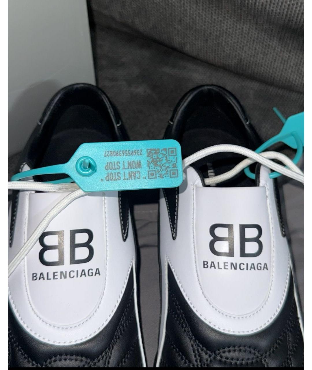 BALENCIAGA Черные кроссовки из искусственной кожи, фото 4