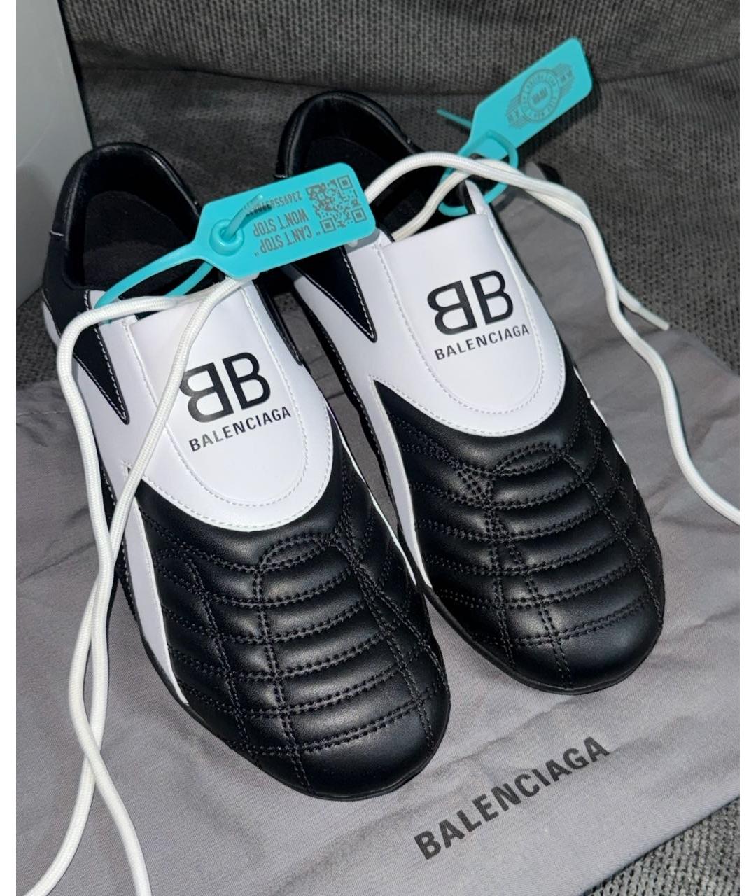 BALENCIAGA Черные кроссовки из искусственной кожи, фото 3