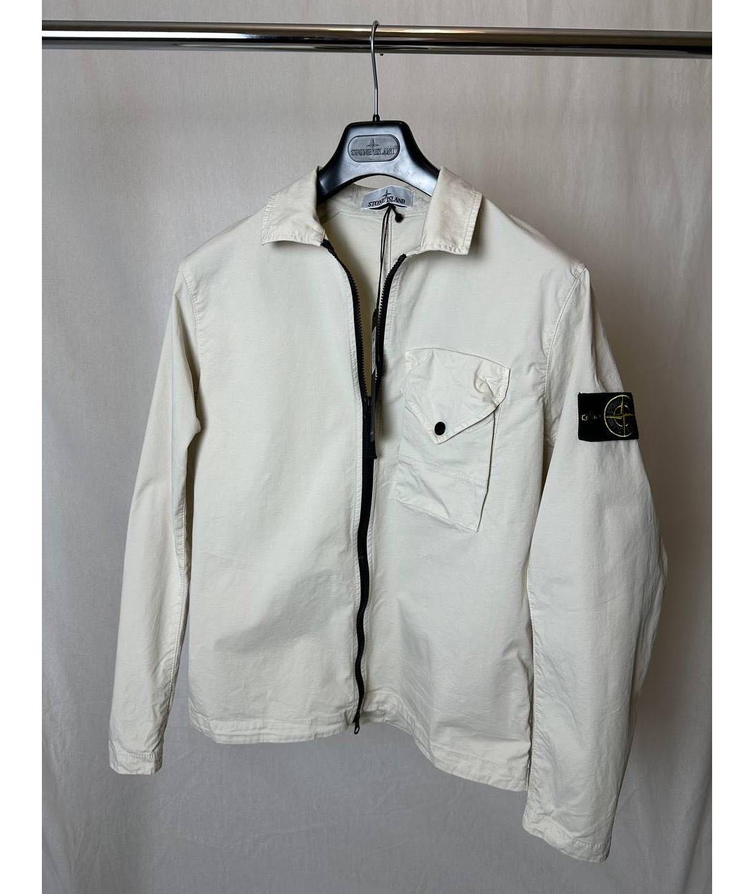 STONE ISLAND Бежевая хлопковая куртка, фото 8