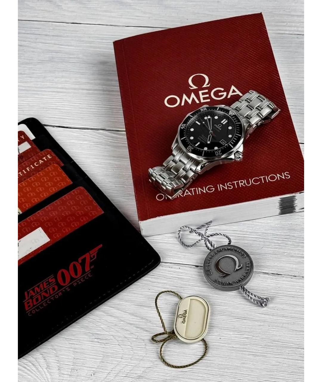 OMEGA Черные часы, фото 7