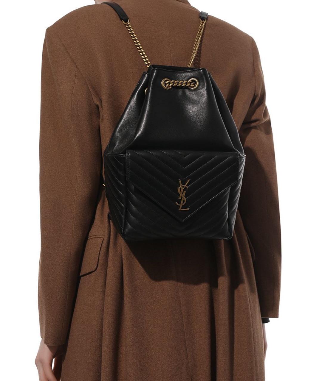 SAINT LAURENT Черный кожаный рюкзак, фото 2
