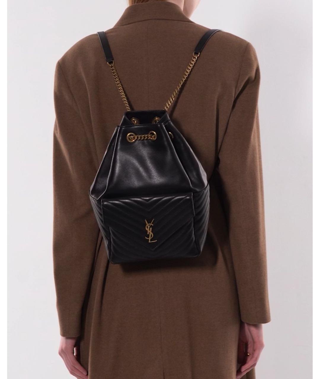 SAINT LAURENT Черный кожаный рюкзак, фото 5
