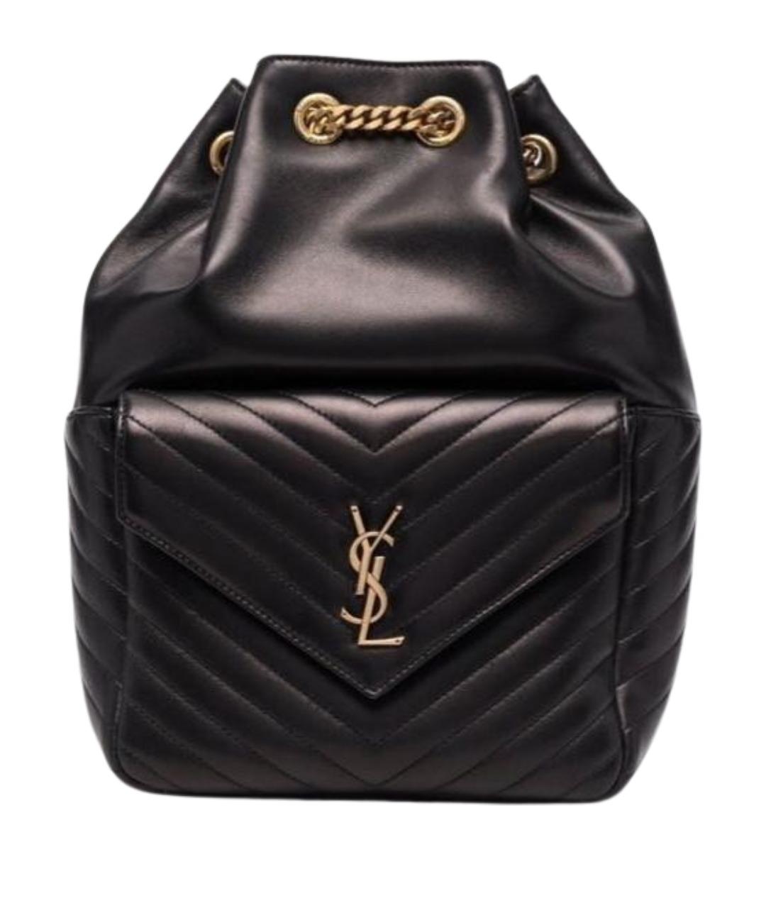 SAINT LAURENT Черный кожаный рюкзак, фото 1