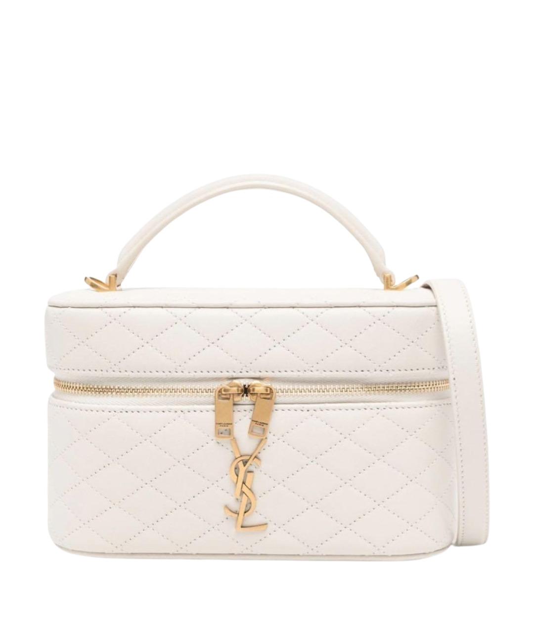 SAINT LAURENT Бежевая кожаная сумка через плечо, фото 1