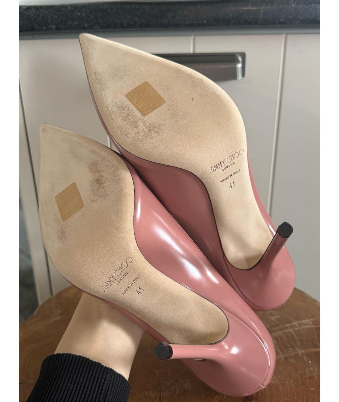 JIMMY CHOO Розовые туфли из лакированной кожи, фото 3