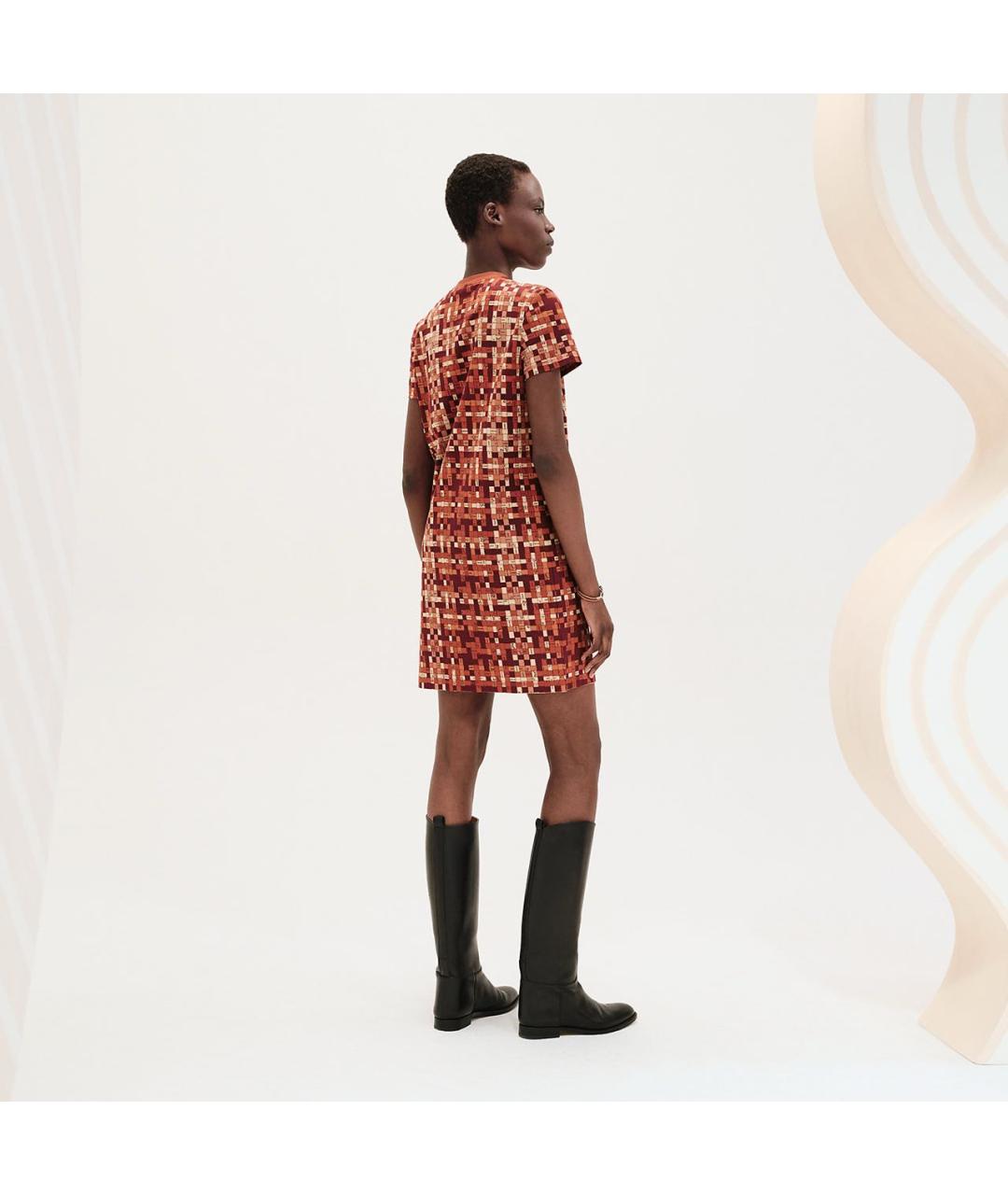HERMES Оранжевое хлопковое повседневное платье, фото 6