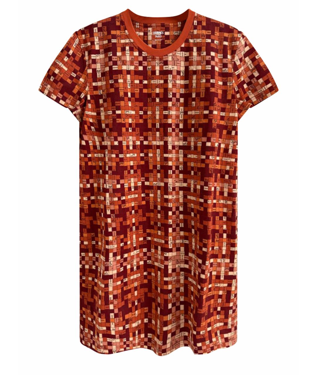 HERMES Оранжевое хлопковое повседневное платье, фото 1