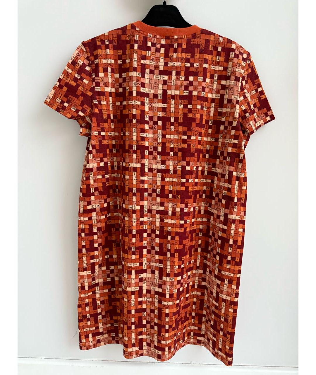 HERMES Оранжевое хлопковое повседневное платье, фото 2
