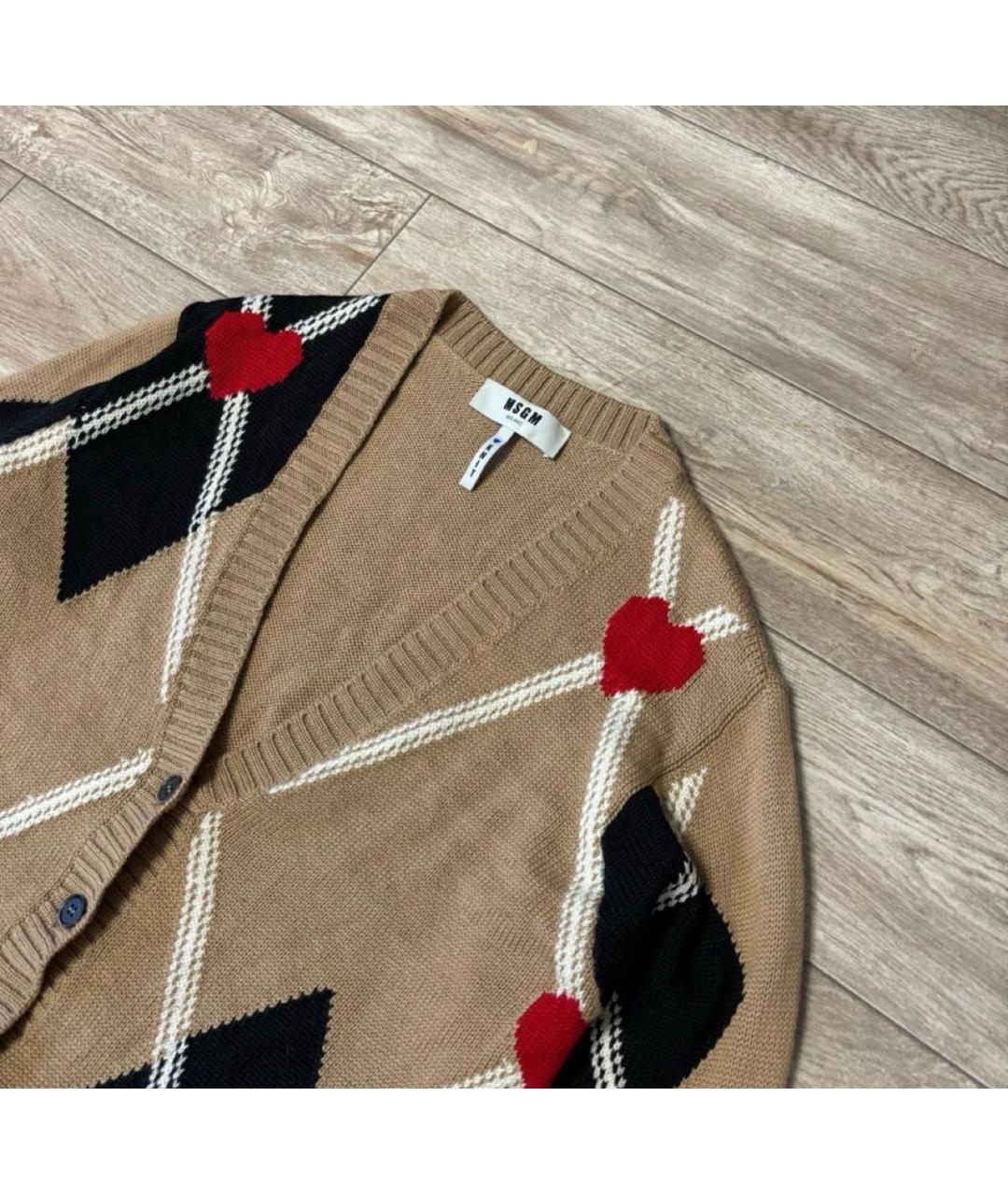 MSGM Бежевый шерстяной кардиган, фото 2
