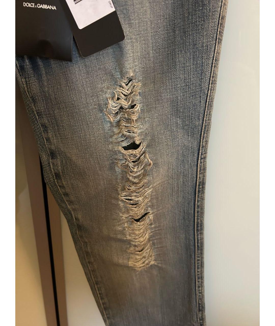 DOLCE&GABBANA Синие хлопковые джинсы клеш, фото 7