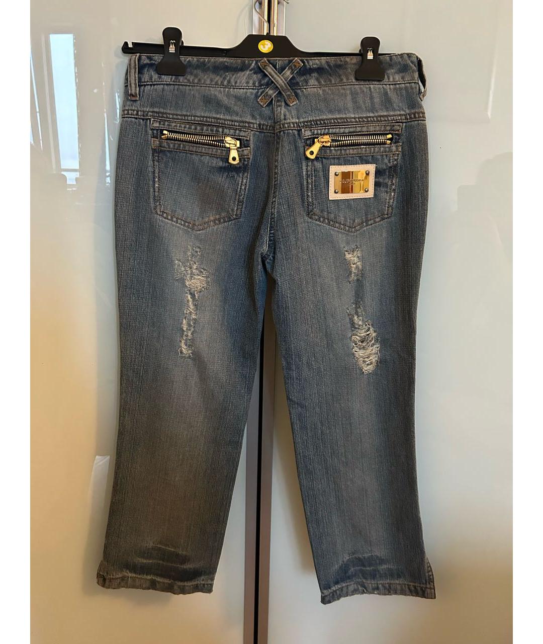 DOLCE&GABBANA Синие хлопковые джинсы клеш, фото 2