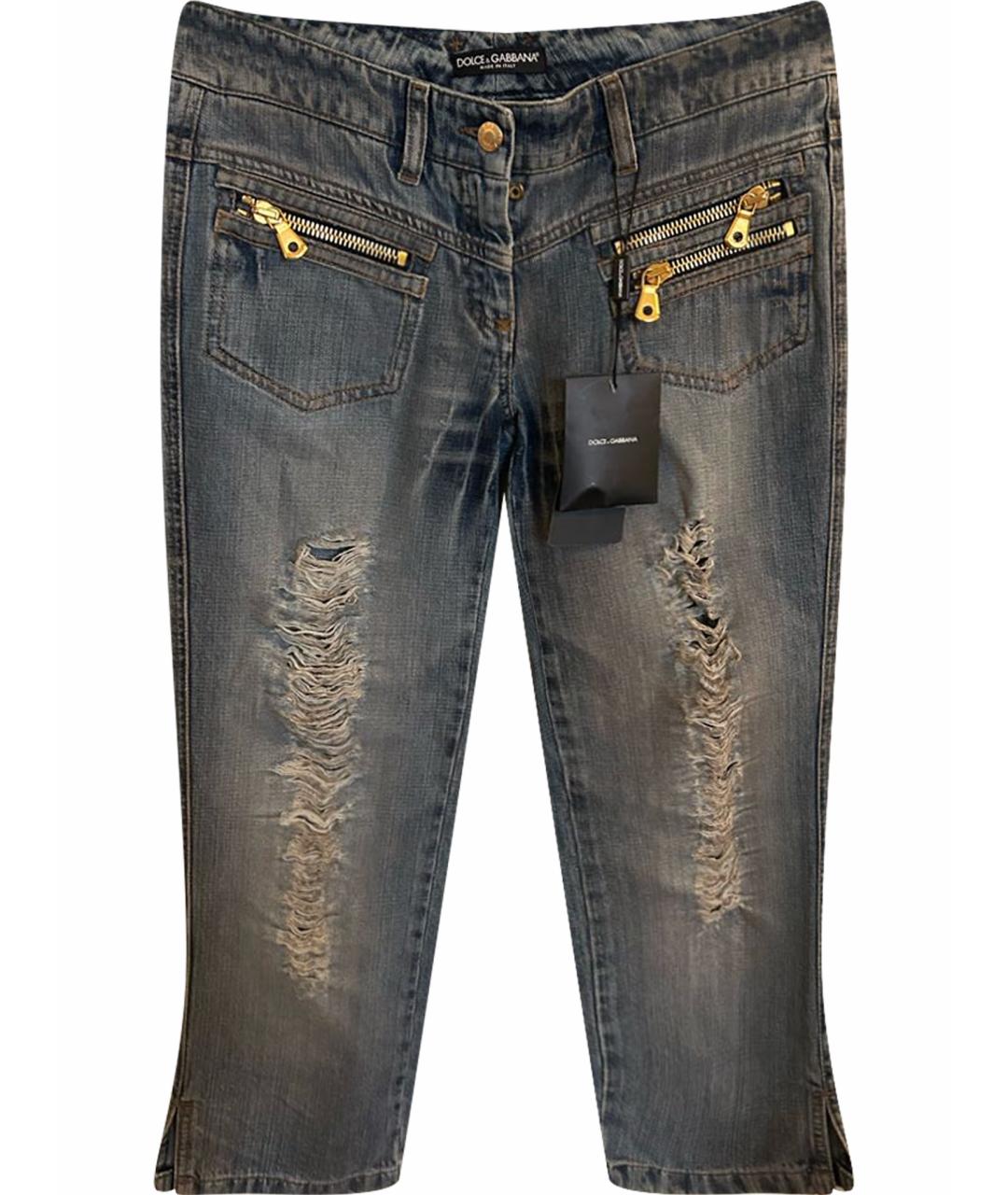 DOLCE&GABBANA Синие хлопковые джинсы клеш, фото 1