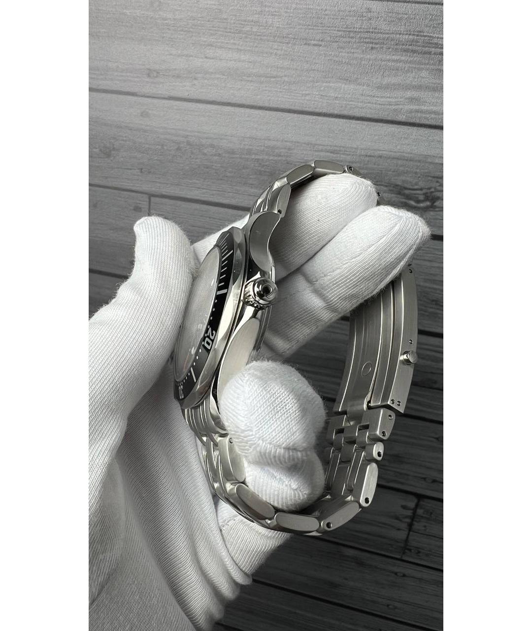 OMEGA Черные металлические часы, фото 4