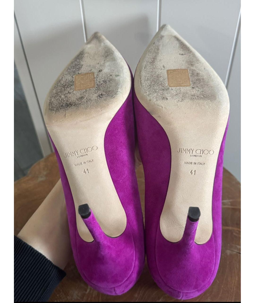 JIMMY CHOO Фиолетовые замшевые туфли, фото 3
