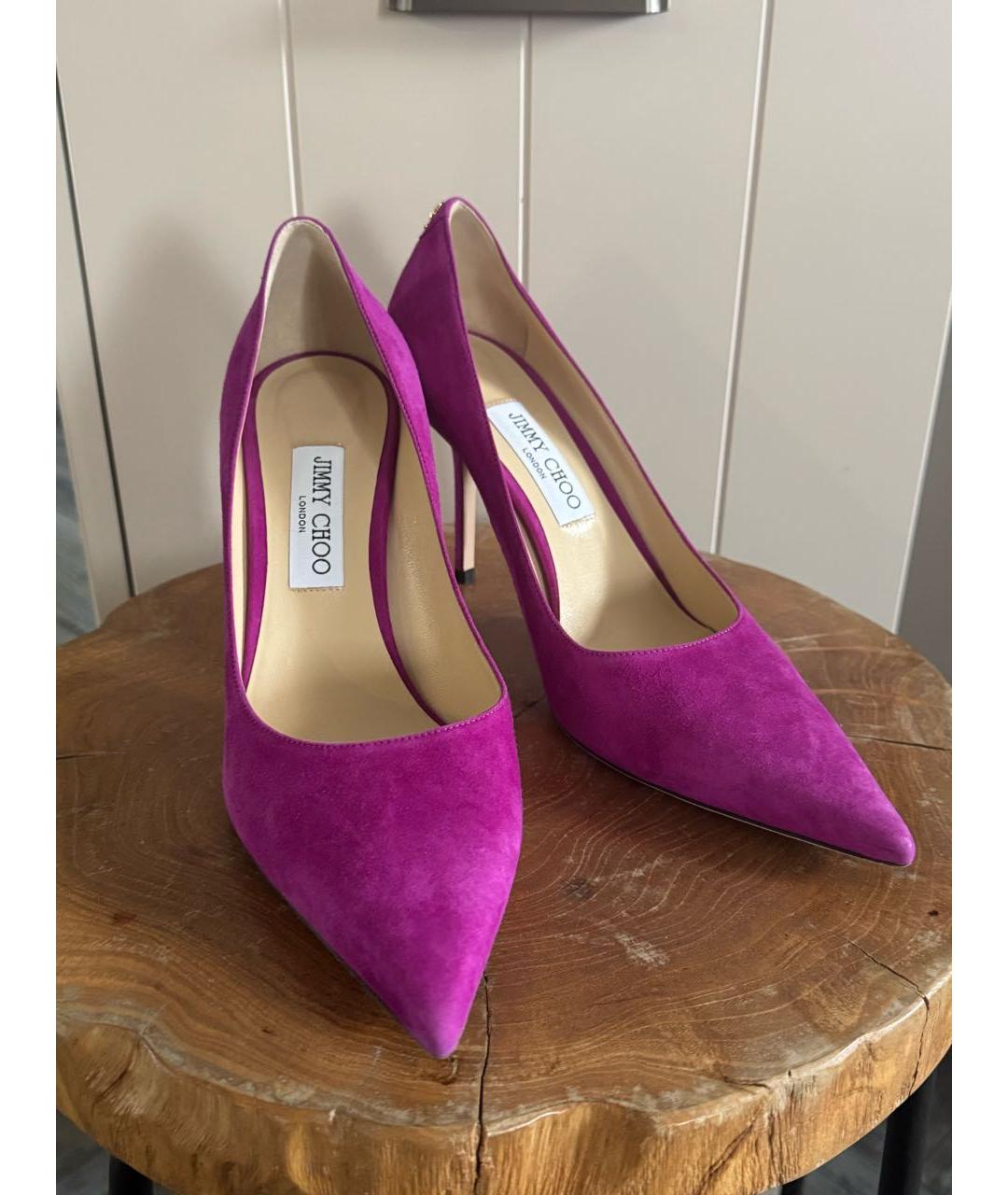 JIMMY CHOO Фиолетовые замшевые туфли, фото 2