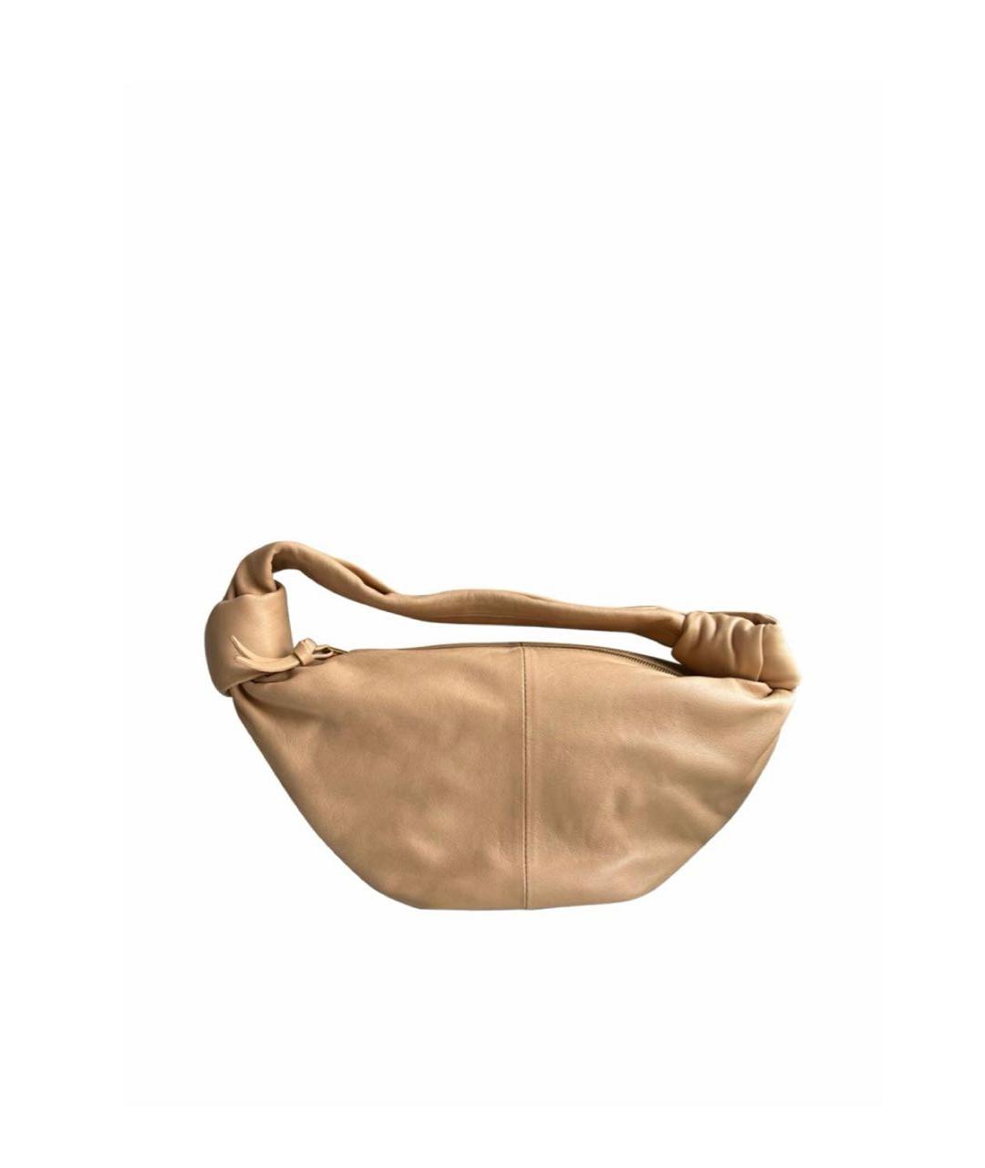 BOTTEGA VENETA Бежевая кожаная сумка с короткими ручками, фото 7