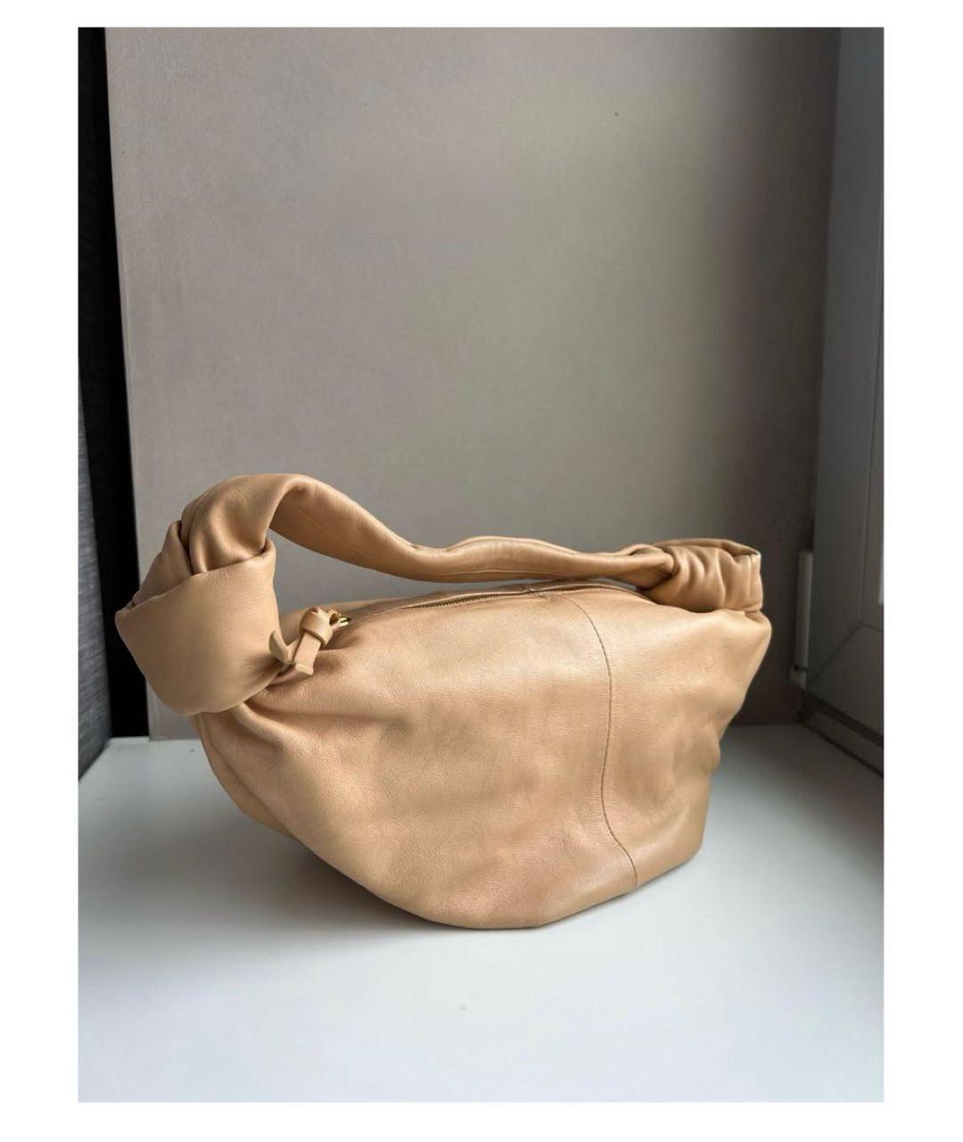 BOTTEGA VENETA Бежевая кожаная сумка с короткими ручками, фото 2